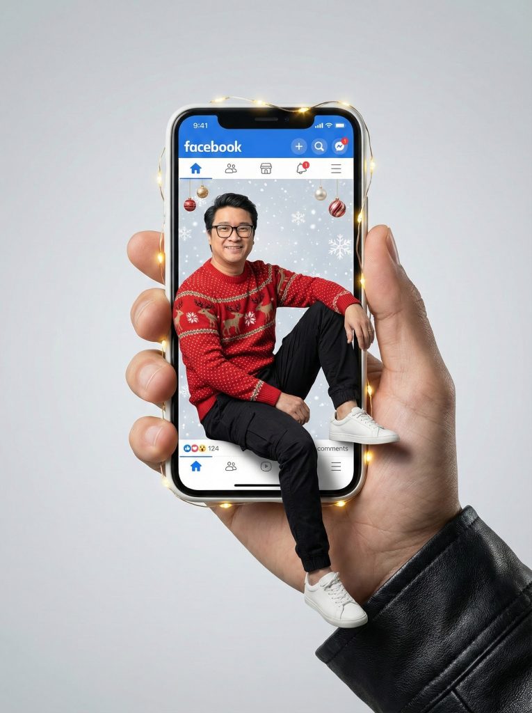 Christmas composition captured